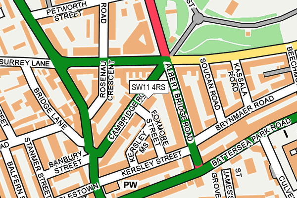 SW11 4RS map - OS OpenMap – Local (Ordnance Survey) SW11 4RS map - OS OpenMap – Local (Ordnance Survey)