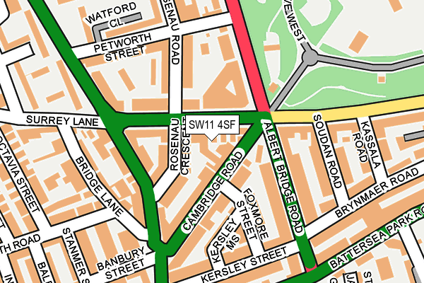 SW11 4SF map - OS OpenMap – Local (Ordnance Survey) SW11 4SF map - OS OpenMap – Local (Ordnance Survey)