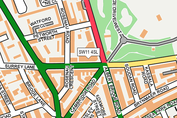 SW11 4SL map - OS OpenMap – Local (Ordnance Survey) SW11 4SL map - OS OpenMap – Local (Ordnance Survey)