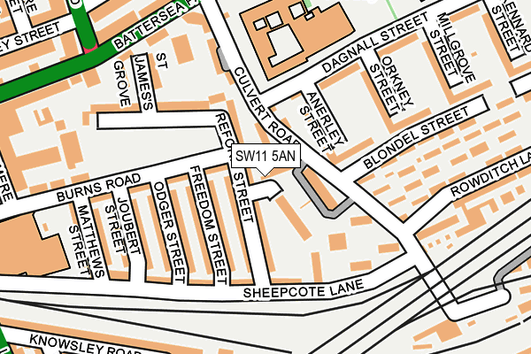 SW11 5AN map - OS OpenMap – Local (Ordnance Survey)