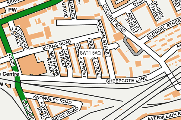 SW11 5AQ map - OS OpenMap – Local (Ordnance Survey) SW11 5AQ map - OS OpenMap – Local (Ordnance Survey)