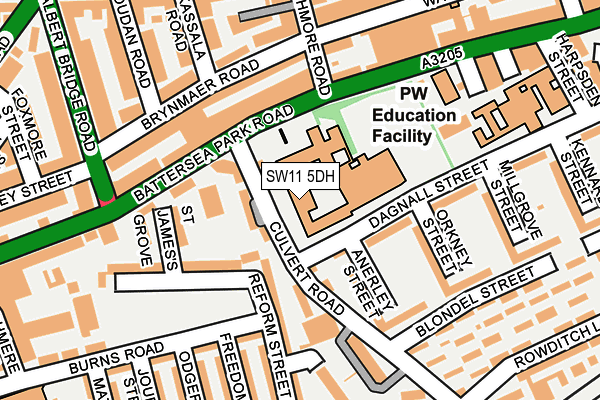 SW11 5DH map - OS OpenMap – Local (Ordnance Survey) SW11 5DH map - OS OpenMap – Local (Ordnance Survey)