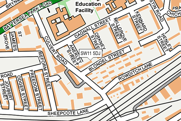 SW11 5DJ map - OS OpenMap – Local (Ordnance Survey) SW11 5DJ map - OS OpenMap – Local (Ordnance Survey)