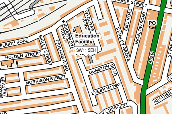 SW11 5EH map - OS OpenMap – Local (Ordnance Survey) SW11 5EH map - OS OpenMap – Local (Ordnance Survey)