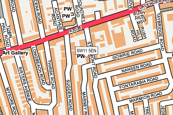SW11 5EN map - OS OpenMap – Local (Ordnance Survey) SW11 5EN map - OS OpenMap – Local (Ordnance Survey)