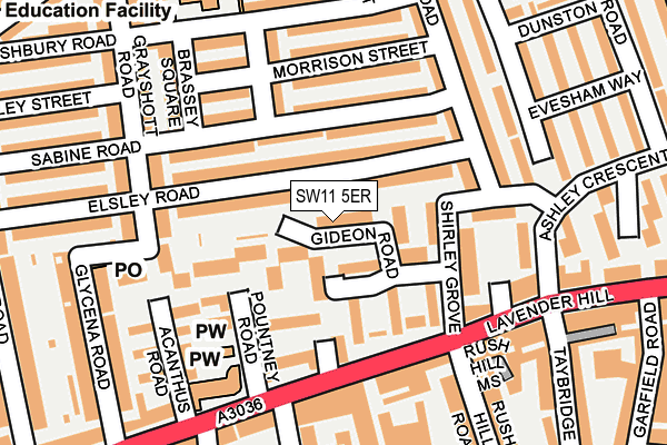 SW11 5ER map - OS OpenMap – Local (Ordnance Survey) SW11 5ER map - OS OpenMap – Local (Ordnance Survey)