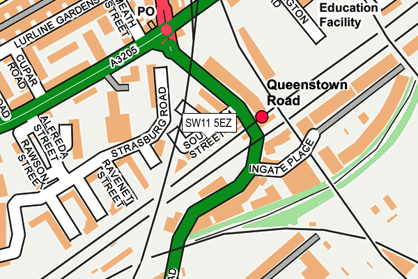 SW11 5EZ map - OS OpenMap – Local (Ordnance Survey) SW11 5EZ map - OS OpenMap – Local (Ordnance Survey)