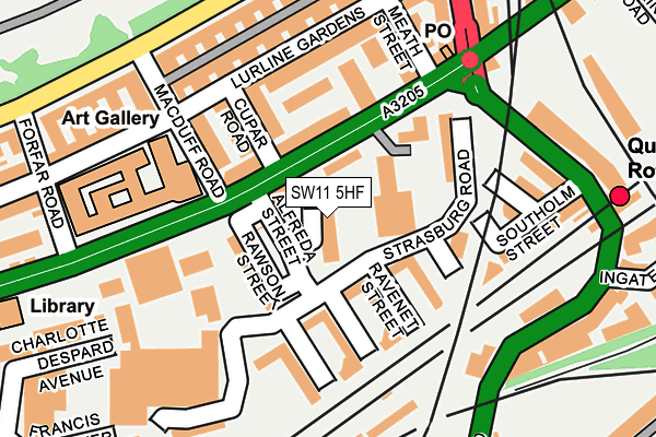 SW11 5HF map - OS OpenMap – Local (Ordnance Survey) SW11 5HF map - OS OpenMap – Local (Ordnance Survey)
