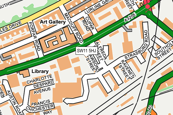 SW11 5HJ map - OS OpenMap – Local (Ordnance Survey) SW11 5HJ map - OS OpenMap – Local (Ordnance Survey)