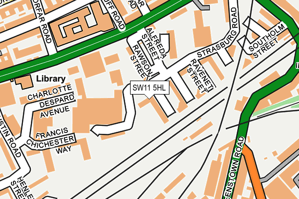SW11 5HL map - OS OpenMap – Local (Ordnance Survey) SW11 5HL map - OS OpenMap – Local (Ordnance Survey)
