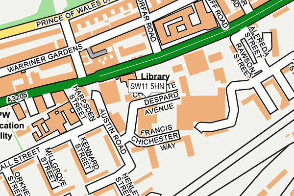 SW11 5HN map - OS OpenMap – Local (Ordnance Survey) SW11 5HN map - OS OpenMap – Local (Ordnance Survey)