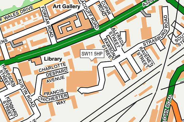 SW11 5HP map - OS OpenMap – Local (Ordnance Survey) SW11 5HP map - OS OpenMap – Local (Ordnance Survey)