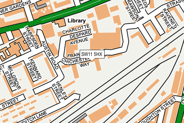 SW11 5HX map - OS OpenMap – Local (Ordnance Survey) SW11 5HX map - OS OpenMap – Local (Ordnance Survey)