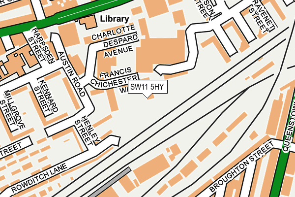 SW11 5HY map - OS OpenMap – Local (Ordnance Survey) SW11 5HY map - OS OpenMap – Local (Ordnance Survey)