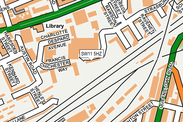 SW11 5HZ map - OS OpenMap – Local (Ordnance Survey) SW11 5HZ map - OS OpenMap – Local (Ordnance Survey)