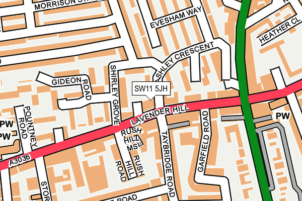 SW11 5JH map - OS OpenMap – Local (Ordnance Survey) SW11 5JH map - OS OpenMap – Local (Ordnance Survey)