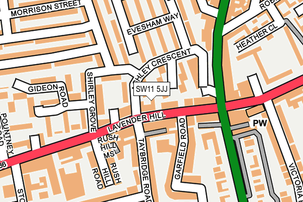 SW11 5JJ map - OS OpenMap – Local (Ordnance Survey) SW11 5JJ map - OS OpenMap – Local (Ordnance Survey)