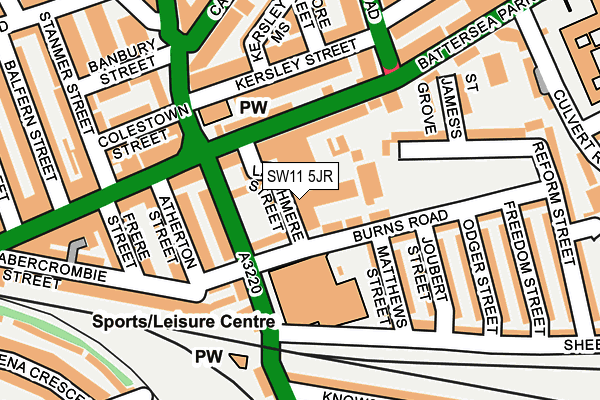 SW11 5JR map - OS OpenMap – Local (Ordnance Survey) SW11 5JR map - OS OpenMap – Local (Ordnance Survey)
