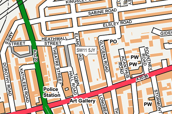 SW11 5JY map - OS OpenMap – Local (Ordnance Survey) SW11 5JY map - OS OpenMap – Local (Ordnance Survey)