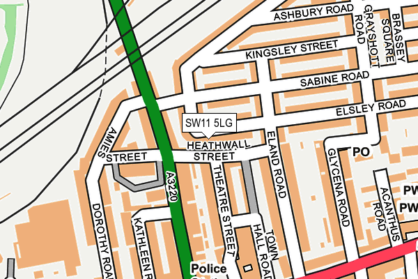 SW11 5LG map - OS OpenMap – Local (Ordnance Survey) SW11 5LG map - OS OpenMap – Local (Ordnance Survey)
