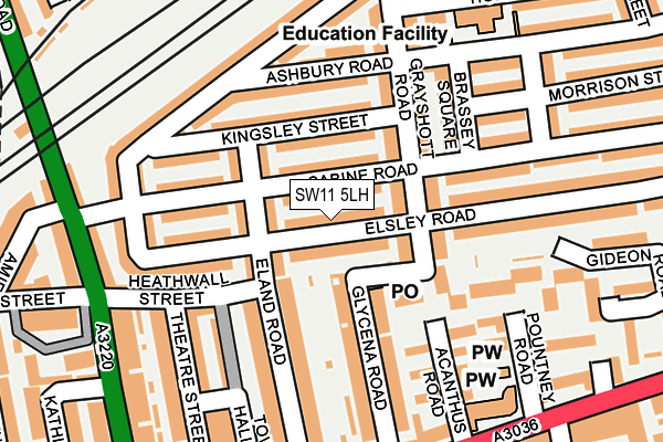 SW11 5LH map - OS OpenMap – Local (Ordnance Survey) SW11 5LH map - OS OpenMap – Local (Ordnance Survey)