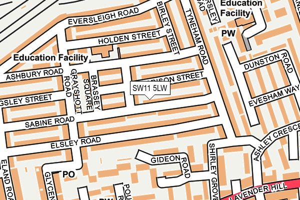 SW11 5LW map - OS OpenMap – Local (Ordnance Survey) SW11 5LW map - OS OpenMap – Local (Ordnance Survey)