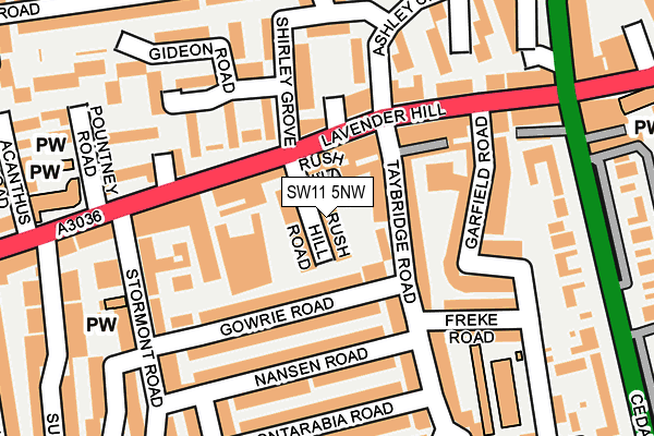 SW11 5NW map - OS OpenMap – Local (Ordnance Survey) SW11 5NW map - OS OpenMap – Local (Ordnance Survey)