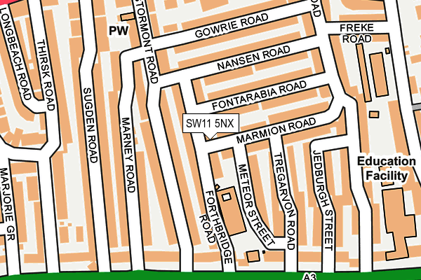 SW11 5NX map - OS OpenMap – Local (Ordnance Survey) SW11 5NX map - OS OpenMap – Local (Ordnance Survey)