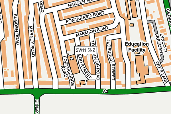 SW11 5NZ map - OS OpenMap – Local (Ordnance Survey) SW11 5NZ map - OS OpenMap – Local (Ordnance Survey)