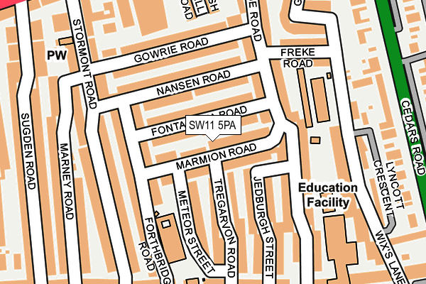 SW11 5PA map - OS OpenMap – Local (Ordnance Survey) SW11 5PA map - OS OpenMap – Local (Ordnance Survey)