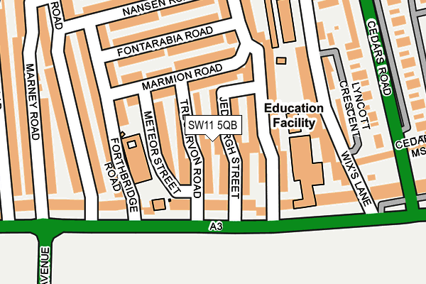 SW11 5QB map - OS OpenMap – Local (Ordnance Survey) SW11 5QB map - OS OpenMap – Local (Ordnance Survey)