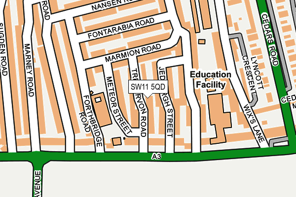 SW11 5QD map - OS OpenMap – Local (Ordnance Survey) SW11 5QD map - OS OpenMap – Local (Ordnance Survey)