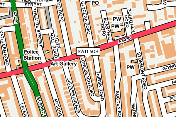 SW11 5QH map - OS OpenMap – Local (Ordnance Survey) SW11 5QH map - OS OpenMap – Local (Ordnance Survey)