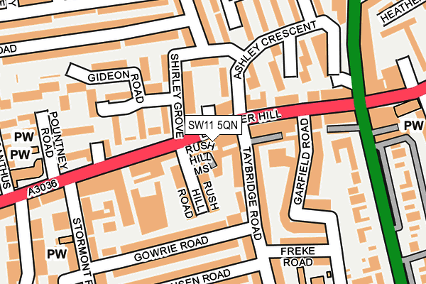 SW11 5QN map - OS OpenMap – Local (Ordnance Survey) SW11 5QN map - OS OpenMap – Local (Ordnance Survey)