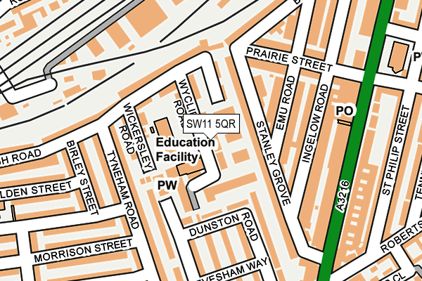 SW11 5QR map - OS OpenMap – Local (Ordnance Survey) SW11 5QR map - OS OpenMap – Local (Ordnance Survey)