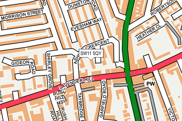 SW11 5QY map - OS OpenMap – Local (Ordnance Survey) SW11 5QY map - OS OpenMap – Local (Ordnance Survey)
