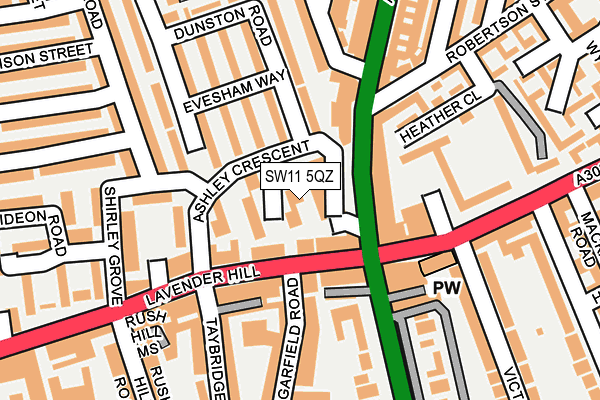 SW11 5QZ map - OS OpenMap – Local (Ordnance Survey) SW11 5QZ map - OS OpenMap – Local (Ordnance Survey)