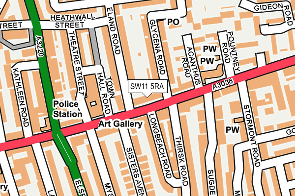 SW11 5RA map - OS OpenMap – Local (Ordnance Survey) SW11 5RA map - OS OpenMap – Local (Ordnance Survey)
