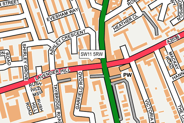 SW11 5RW map - OS OpenMap – Local (Ordnance Survey) SW11 5RW map - OS OpenMap – Local (Ordnance Survey)