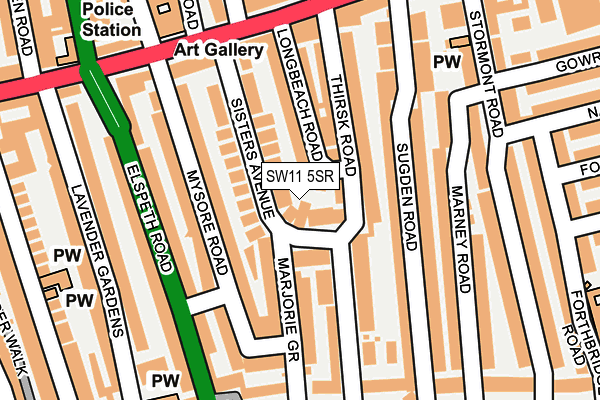 SW11 5SR map - OS OpenMap – Local (Ordnance Survey) SW11 5SR map - OS OpenMap – Local (Ordnance Survey)