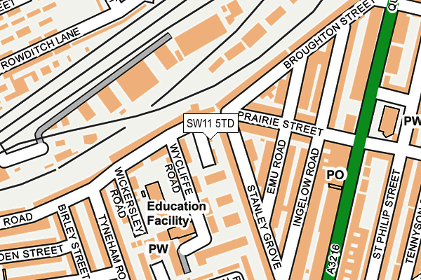 SW11 5TD map - OS OpenMap – Local (Ordnance Survey) SW11 5TD map - OS OpenMap – Local (Ordnance Survey)
