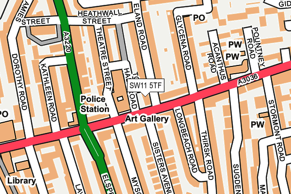 SW11 5TF map - OS OpenMap – Local (Ordnance Survey) SW11 5TF map - OS OpenMap – Local (Ordnance Survey)