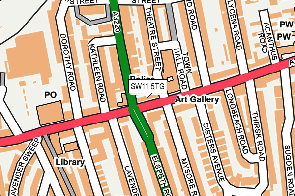 SW11 5TG map - OS OpenMap – Local (Ordnance Survey) SW11 5TG map - OS OpenMap – Local (Ordnance Survey)