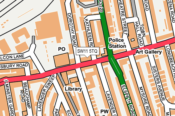 SW11 5TQ map - OS OpenMap – Local (Ordnance Survey) SW11 5TQ map - OS OpenMap – Local (Ordnance Survey)