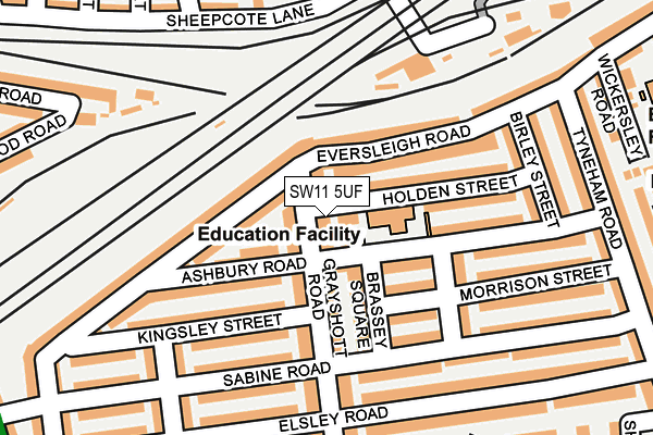 SW11 5UF map - OS OpenMap – Local (Ordnance Survey) SW11 5UF map - OS OpenMap – Local (Ordnance Survey)