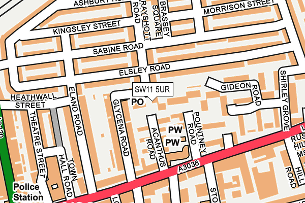 SW11 5UR map - OS OpenMap – Local (Ordnance Survey) SW11 5UR map - OS OpenMap – Local (Ordnance Survey)