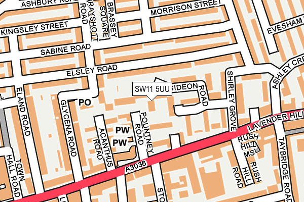 SW11 5UU map - OS OpenMap – Local (Ordnance Survey) SW11 5UU map - OS OpenMap – Local (Ordnance Survey)