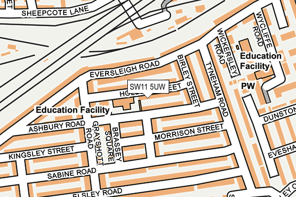 SW11 5UW map - OS OpenMap – Local (Ordnance Survey) SW11 5UW map - OS OpenMap – Local (Ordnance Survey)