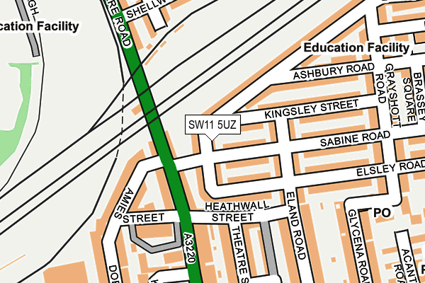 SW11 5UZ map - OS OpenMap – Local (Ordnance Survey) SW11 5UZ map - OS OpenMap – Local (Ordnance Survey)