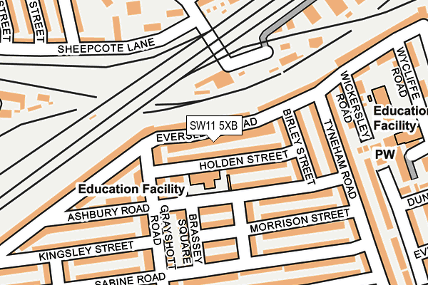 SW11 5XB map - OS OpenMap – Local (Ordnance Survey) SW11 5XB map - OS OpenMap – Local (Ordnance Survey)